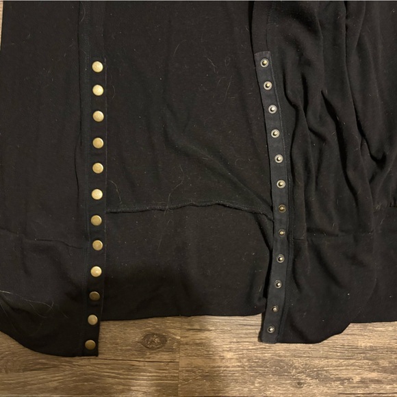 Black Button-Down Women's Cardigan - Picture 3 of 4